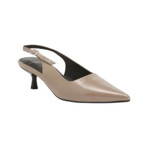 VAGABOND SHOEMAKERS Taupe Patent Leather Lykke Slingback Kitten Heels